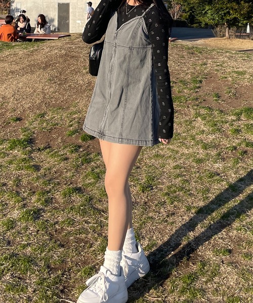 RiLi(リリ)の「デニムビスチェミニワンピ【RL】(ワンピース・レディース・グレー/ブルー・FREE)」の9枚目の写真