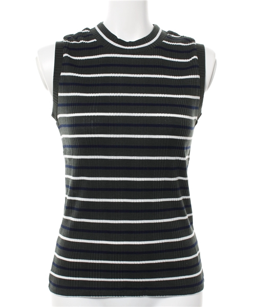 AZUL by moussy（アズールバイマウジー）の「ランダムテレコクルーノースリPO（タンクトップ・レディース・カーキ/ブラック/レッド系その他/キャメル/ダークネイビー/ホワイト系その他・MEDIUM/SMALL/LARGE/X-LARGE）」の3枚目の写真