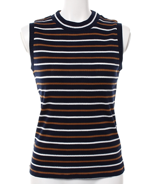 AZUL by moussy（アズールバイマウジー）の「ランダムテレコクルーノースリPO（タンクトップ・レディース・カーキ/ブラック/レッド系その他/キャメル/ダークネイビー/ホワイト系その他・MEDIUM/SMALL/LARGE/X-LARGE）」の4枚目の写真