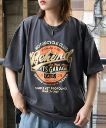 oversize old print T-shirt/オーバーサイズ オールド プリント クルーネック 半袖Tシャツ