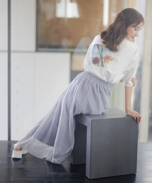 mysty woman(ミスティウーマン)の「シアーマチフレアスカート 120994(スカート・レディース・アイボリー/ブラック/グレー・FREE)」の4枚目の写真