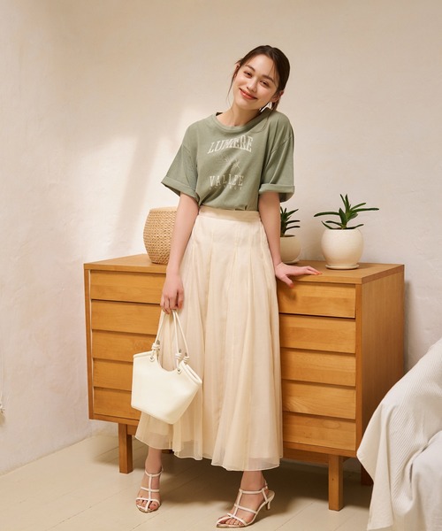 mysty woman(ミスティウーマン)の「シアーマチフレアスカート 120994(スカート・レディース・アイボリー/ブラック/グレー・FREE)」の18枚目の写真