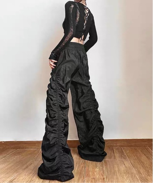 .KOM（ドットコム）の「『.KOM/ドットケーオーエム』シャーリングワイドパンツ【Y】【CN】（その他パンツ・レディース・ホワイト/ブラック・S）」の7枚目の写真