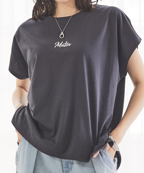 abahouse mavie（アバハウスマヴィ）の「刺繍ロゴ半袖Tシャツ（Tシャツ/カットソー・レディース・ホワイト/ホワイト系その他/グレー系その他/ダークネイビー/ホワイト系その他2/グレー系その他2・フリー）」の4枚目の写真