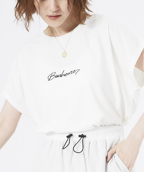 abahouse mavie（アバハウスマヴィ）の「刺繍ロゴ半袖Tシャツ（Tシャツ/カットソー・レディース・ホワイト/ホワイト系その他/グレー系その他/ダークネイビー/ホワイト系その他2/グレー系その他2・フリー）」の2枚目の写真