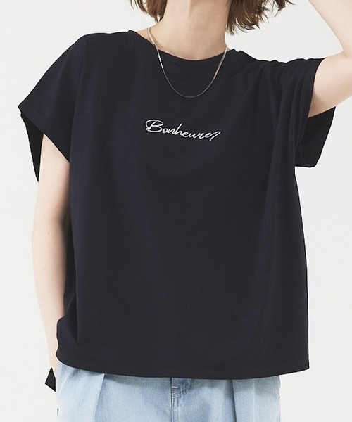 abahouse mavie（アバハウスマヴィ）の「刺繍ロゴ半袖Tシャツ（Tシャツ/カットソー・レディース・ホワイト/ホワイト系その他/グレー系その他/ダークネイビー/ホワイト系その他2/グレー系その他2・フリー）」の6枚目の写真