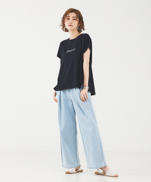 abahouse mavie（アバハウスマヴィ）の「刺繍ロゴ半袖Tシャツ（Tシャツ/カットソー・レディース・ホワイト/ホワイト系その他/グレー系その他/ダークネイビー/ホワイト系その他2/グレー系その他2・フリー）」の7枚目の写真