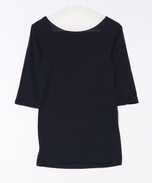 Doux archives（ドゥアルシーヴ）の「バックオープン５分袖カットソー（Tシャツ/カットソー・レディース・ブラウン/グレー/その他1/ネイビー・FREE）」の5枚目の写真