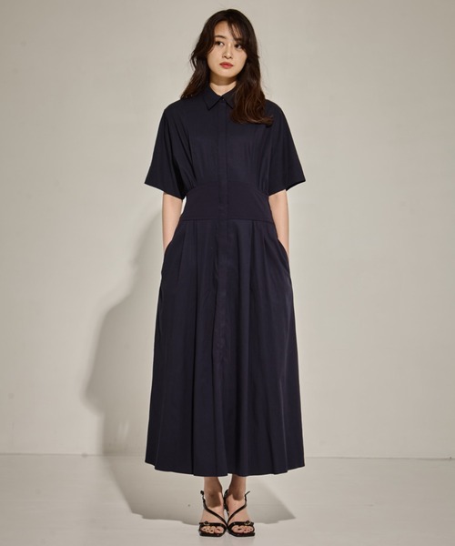 STUDIOUS / ワンピース/FREE/ポリエステル/BLK セール】【STUDIOUS/ステュディオス】コルセットディティールシャツ