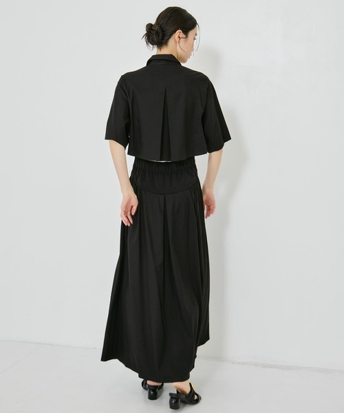 STUDIOUS（ステュディオス）の「【STUDIOUS/ステュディオス】コルセットディティールシャツドレス/ウエストマーク/フィット＆フレア（ワンピース・レディース・ネイビー/グレイッシュベージュ/ブラック・2/1）」の16枚目の写真