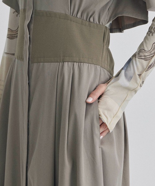 STUDIOUS（ステュディオス）の「【STUDIOUS/ステュディオス】コルセットディティールシャツドレス/ウエストマーク/フィット＆フレア（ワンピース・レディース・ネイビー/グレイッシュベージュ/ブラック・2/1）」の9枚目の写真