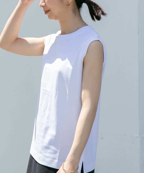 FORK&SPOON(フォークアンドスプーン)の「FORK&SPOON ノースリーブTシャツ(Tシャツ/カットソー・レディース・ブラック/オフホワイト/ホワイト系その他・1)」の2枚目の写真