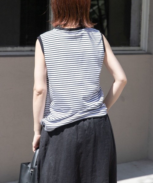 FORK&SPOON(フォークアンドスプーン)の「FORK&SPOON ノースリーブTシャツ(Tシャツ/カットソー・レディース・ブラック/オフホワイト/ホワイト系その他・1)」の6枚目の写真