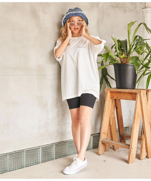 anap mimpi(アナップミンピ)の「Hawaii プリント ビッグ Tシャツ(Tシャツ/カットソー・レディース・ダークグレー/ホワイト/イエロー系その他・FREE)」の10枚目の写真