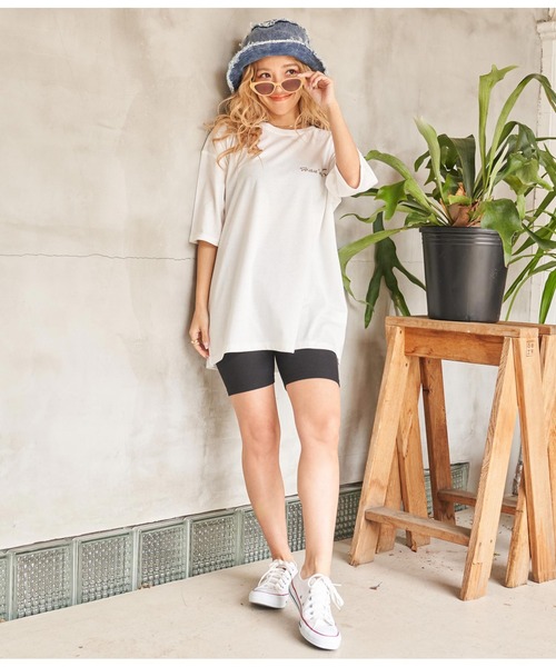 anap mimpi(アナップミンピ)の「Hawaii プリント ビッグ Tシャツ(Tシャツ/カットソー・レディース・ダークグレー/ホワイト/イエロー系その他・FREE)」の11枚目の写真