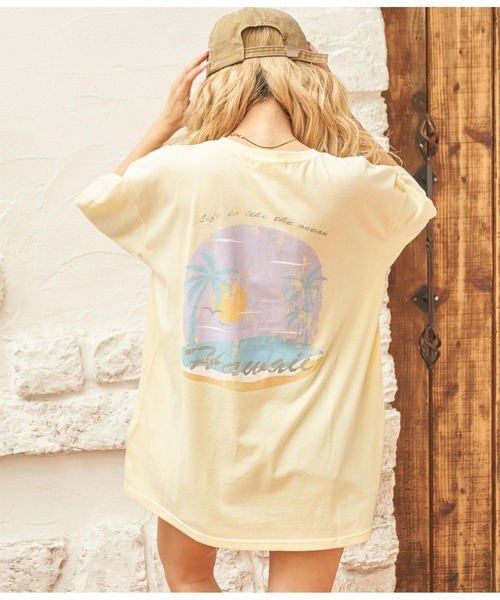 anap mimpi(アナップミンピ)の「Hawaii プリント ビッグ Tシャツ(Tシャツ/カットソー・レディース・ダークグレー/ホワイト/イエロー系その他・FREE)」の13枚目の写真