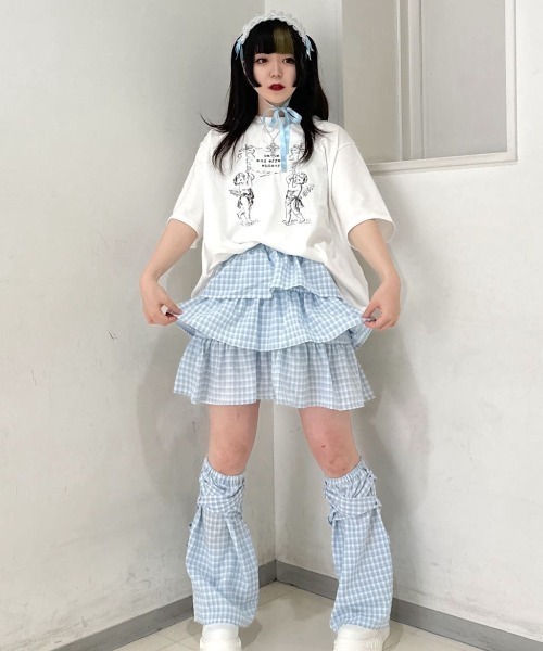 Whinny(ホワイニー)の「Whinny/空飛びエンジェルズ(Tシャツ/カットソー・レディース・サックスブルー/ブラック/ホワイト・FREE)」の8枚目の写真