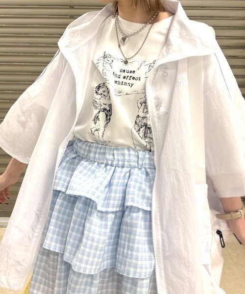 Whinny(ホワイニー)の「Whinny/空飛びエンジェルズ(Tシャツ/カットソー・レディース・サックスブルー/ブラック/ホワイト・FREE)」の7枚目の写真