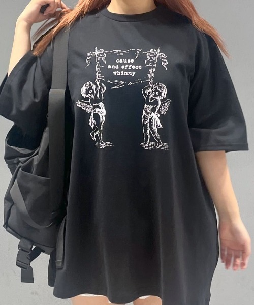 Whinny(ホワイニー)の「Whinny/空飛びエンジェルズ(Tシャツ/カットソー・レディース・サックスブルー/ブラック/ホワイト・FREE)」の14枚目の写真