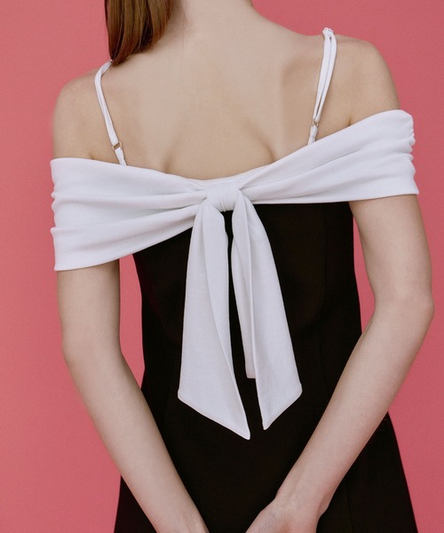 EIMY ISTOIRE（エイミーイストワール）の「バックリボンオフショルミニワンピース（ワンピース・レディース・ホワイト/ブラック/ベージュ/その他8・F）」の12枚目の写真