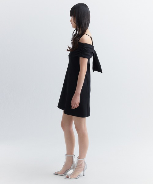 エイミーイストワール☆ワンショルダーバックリボンワンピース ブラック ショルダーリボンワンピース(XS BLACK): ONEPIECE