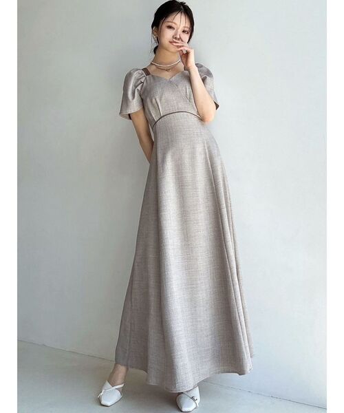 RESEXXY（リゼクシー）の「ダブルストラップフレアワンピース（ワンピース・レディース・ブラウン/チャコールグレー/アイボリー・SMALL/MEDIUM）」の15枚目の写真