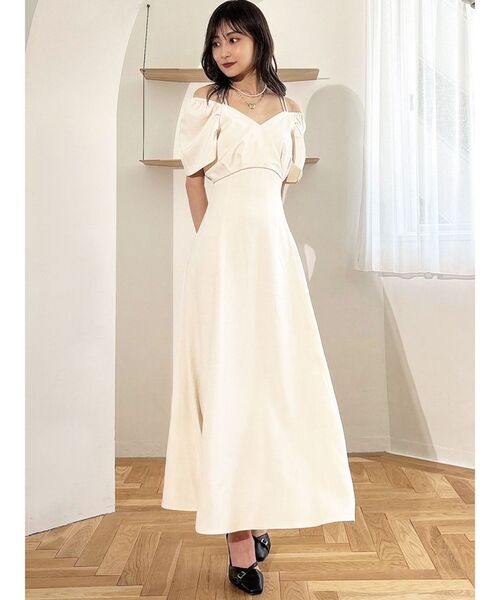 RESEXXY（リゼクシー）の「ダブルストラップフレアワンピース（ワンピース・レディース・ブラウン/チャコールグレー/アイボリー・SMALL/MEDIUM）」の19枚目の写真