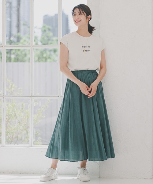 Elura（エルーラ）の「サマ見えフレンチTシャツ/109205（Tシャツ/カットソー・レディース・ホワイト/ブラック/グレイッシュベージュ/ホワイト系その他6/ブラック系その他・SMALL/MEDIUM/LARGE）」の7枚目の写真