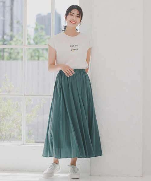 Elura（エルーラ）の「サマ見えフレンチTシャツ/109205（Tシャツ/カットソー・レディース・ホワイト/ブラック/グレイッシュベージュ/ホワイト系その他6/ブラック系その他・SMALL/MEDIUM/LARGE）」の9枚目の写真