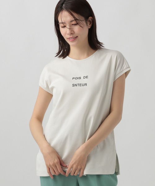 Elura（エルーラ）の「サマ見えフレンチTシャツ/109205（Tシャツ/カットソー・レディース・ホワイト/ブラック/グレイッシュベージュ/ホワイト系その他6/ブラック系その他・SMALL/MEDIUM/LARGE）」の12枚目の写真