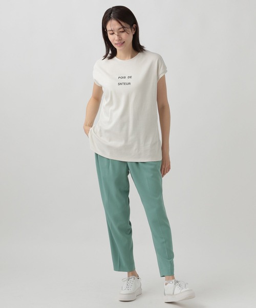 Elura（エルーラ）の「サマ見えフレンチTシャツ/109205（Tシャツ/カットソー・レディース・ホワイト/ブラック/グレイッシュベージュ/ホワイト系その他6/ブラック系その他・SMALL/MEDIUM/LARGE）」の14枚目の写真