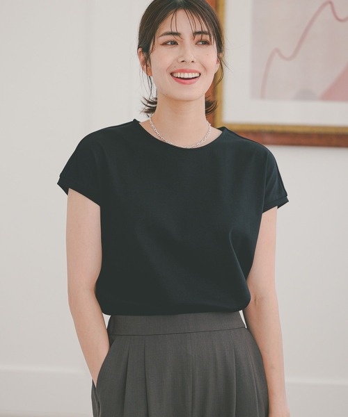 Elura（エルーラ）の「サマ見えフレンチTシャツ/109205（Tシャツ/カットソー・レディース・ホワイト/ブラック/グレイッシュベージュ/ホワイト系その他6/ブラック系その他・SMALL/MEDIUM/LARGE）」の15枚目の写真