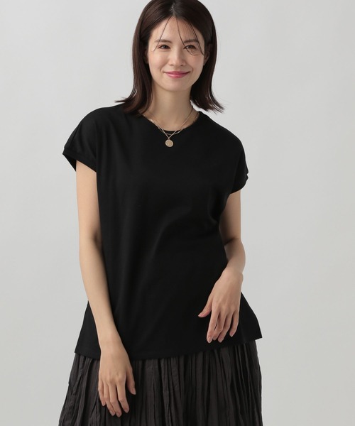 Elura（エルーラ）の「サマ見えフレンチTシャツ/109205（Tシャツ/カットソー・レディース・ホワイト/ブラック/グレイッシュベージュ/ホワイト系その他6/ブラック系その他・SMALL/MEDIUM/LARGE）」の18枚目の写真