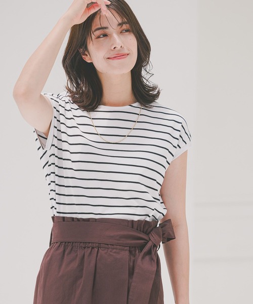 Elura（エルーラ）の「サマ見えフレンチTシャツ/109205（Tシャツ/カットソー・レディース・ホワイト/ブラック/グレイッシュベージュ/ホワイト系その他6/ブラック系その他・SMALL/MEDIUM/LARGE）」の20枚目の写真