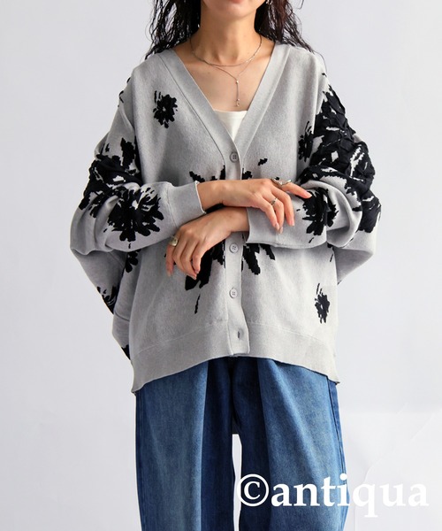 antiqua/pattern torso アンティカオリジナル花柄カーディガン antiqua 花柄カーディガン カーディガン レディース トップス