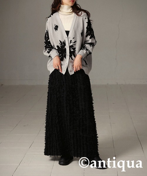 花柄ドルマンカーディガン（カーディガン/ボレロ）｜antiqua