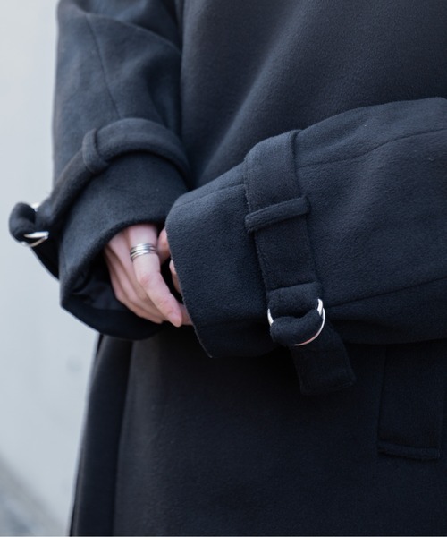 INTER FACTORY（インターファクトリー）の「しの - Side Slit Melton Tielocken Coat / サイドスリットタイロッケンコート　made in INTER FACTORY（その他アウター・メンズ・ブラック/チャコールグレー・LARGE/MEDIUM/SMALL）」の18枚目の写真