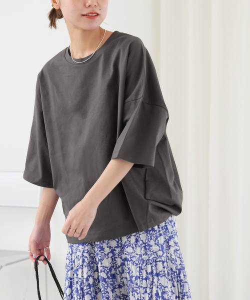 JOURNAL STANDARD relume(ジャーナルスタンダード レリューム)の「《追加2》タックコクーンプルオーバー(Tシャツ/カットソー・レディース・ホワイト/ライトグレー/モスグリーン/ブラック系その他・FREE)」の10枚目の写真