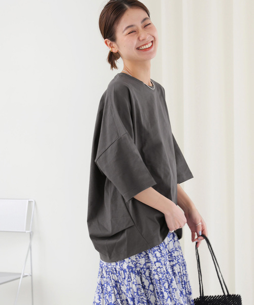 JOURNAL STANDARD relume(ジャーナルスタンダード レリューム)の「《追加2》タックコクーンプルオーバー(Tシャツ/カットソー・レディース・ホワイト/ライトグレー/モスグリーン/ブラック系その他・FREE)」の11枚目の写真