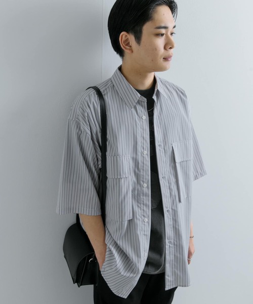SENSE OF PLACE by URBAN RESEARCH(センスオブプレイスバイアーバンリサーチ)の「ストライプCPOルーズシャツ(5分袖)(シャツ/ブラウス・メンズ・その他1/その他3/その他2・MEDIUM/LARGE)」の13枚目の写真