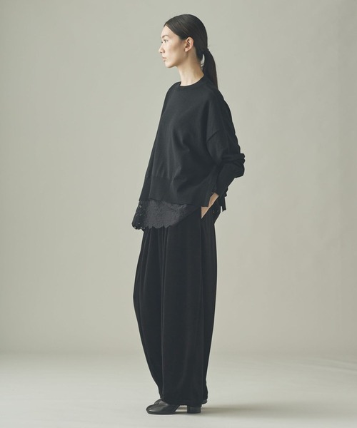 カレンソロジー タグ付未使用✨ベロアドロストパンツ ブラック Curensology パンツ Curensology(カレンソロジー)/ベロア