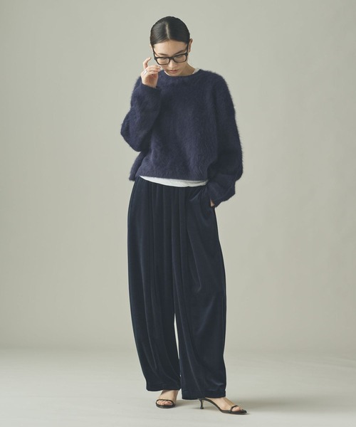 Curensology ベロアドロストパンツ　黒 Curensology｜ベロアドロストパンツ | Rakuten Fashion(楽天