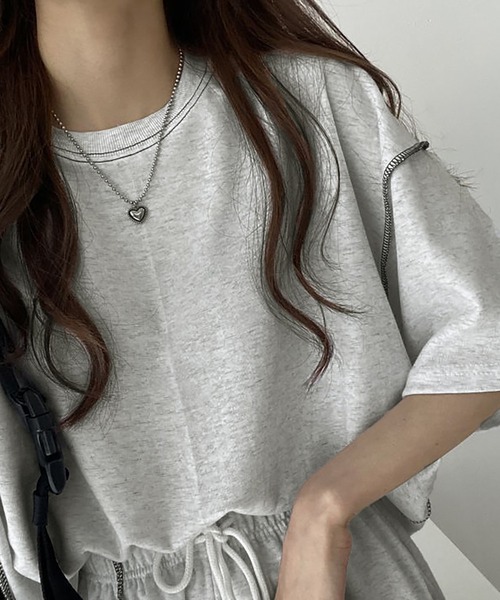 Girly Doll(ガーリードール)の「セットアップ Tシャツ&ショートパンツ 2点セット(セットアップ・レディース・グレー/ブラック/ベージュ・F)」の19枚目の写真