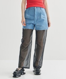 VIVIANO | 【VIVIANO/ヴィヴィアーノ】《STUDIOUS別注》Panel Tulle Denim Pants/パネルチュールデニムパンツ(デニムパンツ)