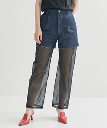 VIVIANO | 【VIVIANO/ヴィヴィアーノ】《STUDIOUS別注》Panel Tulle Denim Pants/パネルチュールデニムパンツ(デニムパンツ)