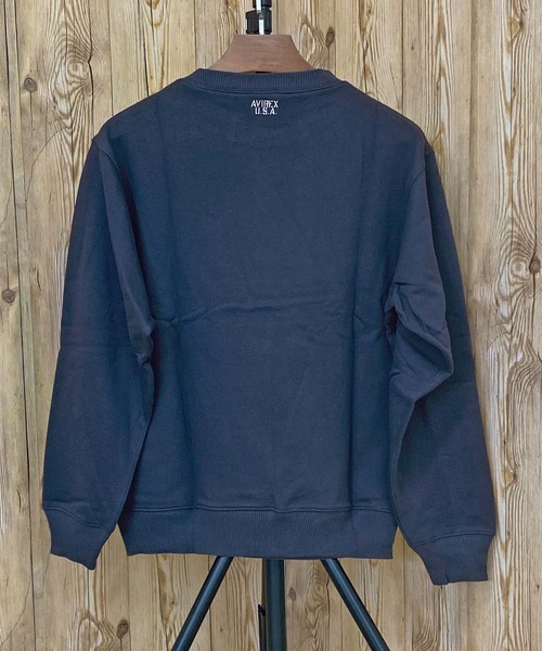 AVIREX（アヴィレックス）の「CREW NECK SWEAT LOGO（スウェット・メンズ・ネイビー/グレー/ブラック・L/XL/XXL/M）」の14枚目の写真