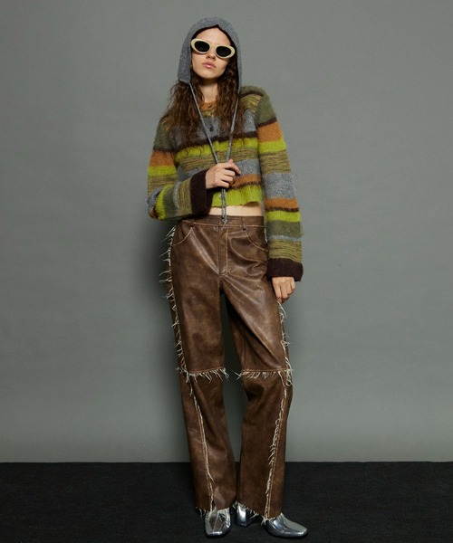 MAISON SPECIAL（メゾンスペシャル）の「Knit Hood/ニットフード【MAISON SPECIAL/メゾンスペシャル】（ニットキャップ/ビーニー・レディース・グレー/ブラック/ピンク・FREE）」の6枚目の写真