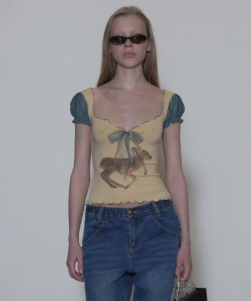 Tシャツ・カットソー [SCULPTOR] Puff Sleeve Top Cream SC24S272IV MUSINSA | SCULPTOR Puff Sleeve Top Cream
