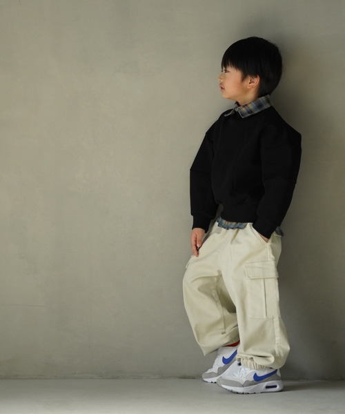MAKE YOUR DAY(メイクユアデイ)の「カーゴポケット付きジョガーパンツ■80~140cm(カーゴパンツ・キッズ・アイボリー/チャコールグレー/カーキ・130/120/110/100/80/140/90)」の14枚目の写真