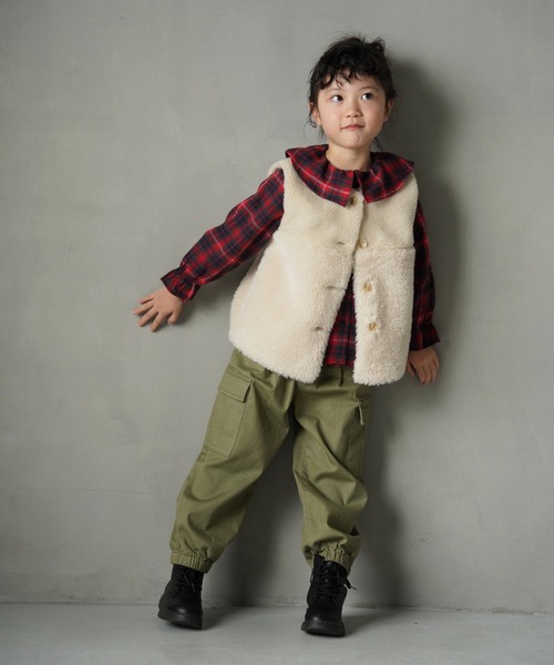 MAKE YOUR DAY(メイクユアデイ)の「カーゴポケット付きジョガーパンツ■80~140cm(カーゴパンツ・キッズ・アイボリー/チャコールグレー/カーキ・130/120/110/100/80/140/90)」の17枚目の写真